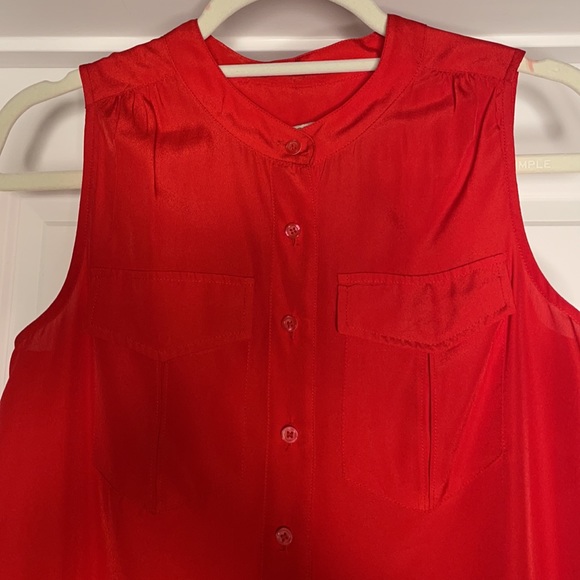 EUC RED JCREW SLEEVELESS BLOUSE SIZE 0. - Picture 2 of 3